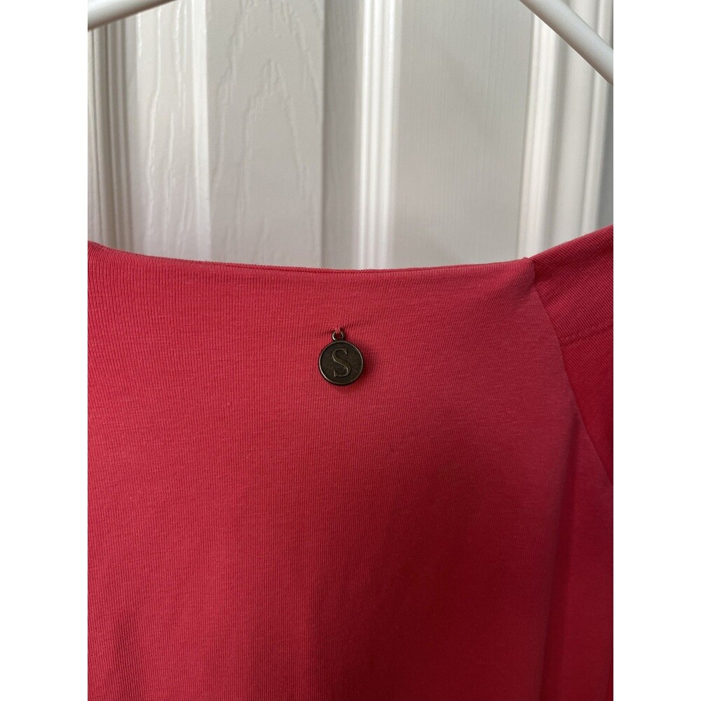 Soft Surroundings Wear Anywhere Dress Pink Faux Wrap 3/4 Sleeve Pullover Size L - Picture 5 of 9